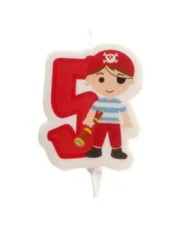 Vela 2d piratas nº 5 - 7 cm by deKora - Bee my Gift