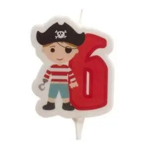 Vela 2d piratas nº 6 - 7 cm by deKora - Bee my Gift
