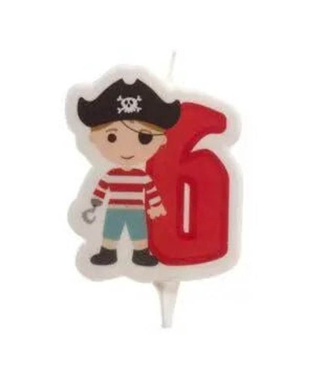Vela 2d piratas nº 6 - 7 cm by deKora - Bee my Gift