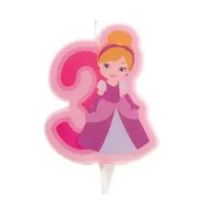 Vela 2d princesa nº 3 - 7 cm by deKora - Bee my Gift