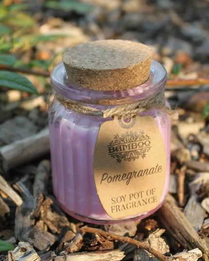 Vela aromática de soja romã para bem - estar e decoração - Bee my Gift
