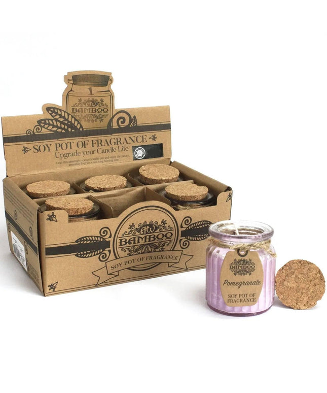 Vela aromática de soja romã para bem - estar e decoração - Bee my Gift