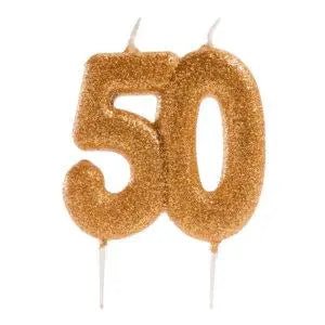 Velas 50 aniversario purpurina 8 cm by deKora - Bee my Gift