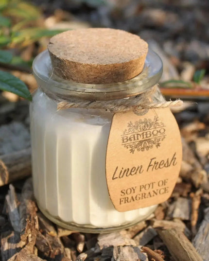 Velas aromáticas de soja com aroma de linho fresco - Bee my Gift